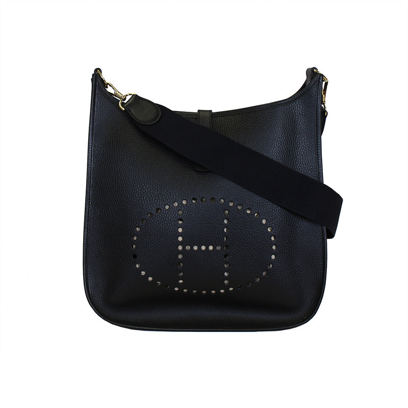 Hermes Evelyne I GM Black Bag GHW