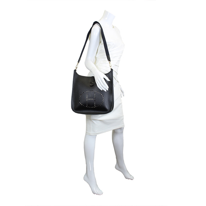 Hermes Evelyne I GM Black Bag GHW