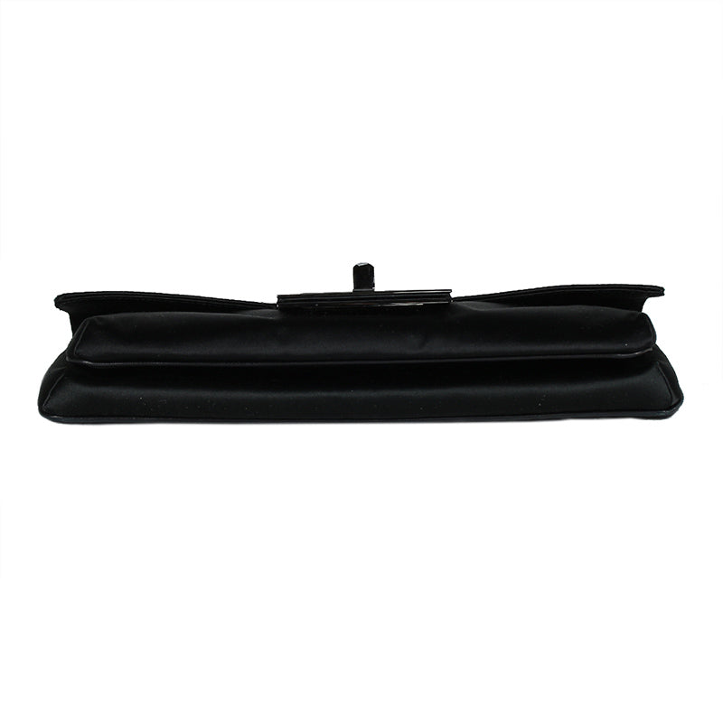 Chanel Black Satin Clutch