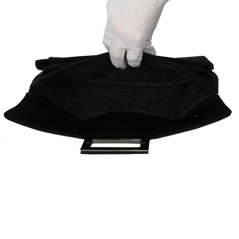 Chanel Black Satin Clutch