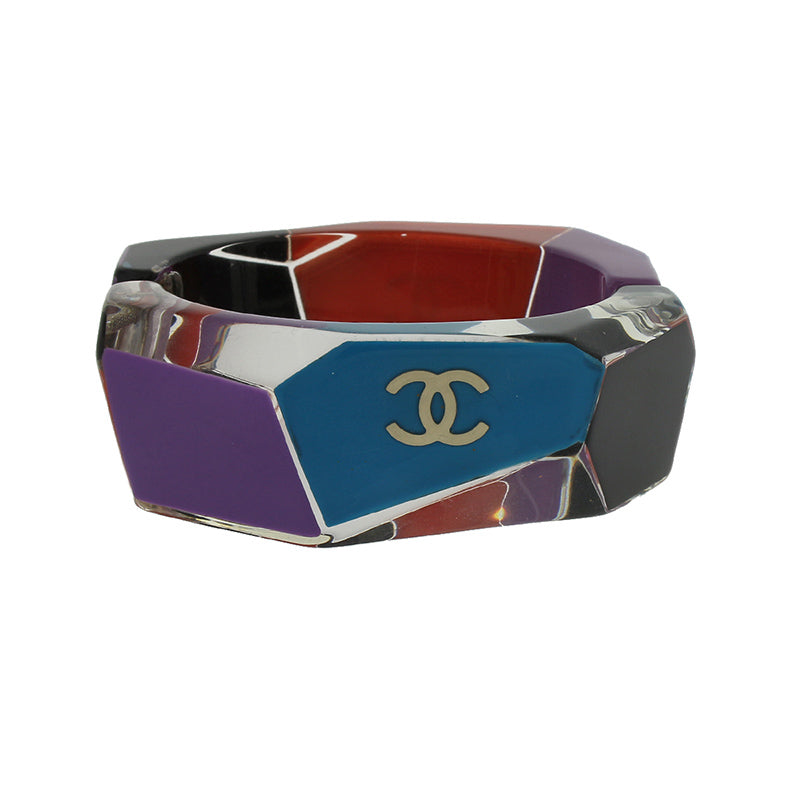 Chanel Faceted Lucite Multi Color Cuff