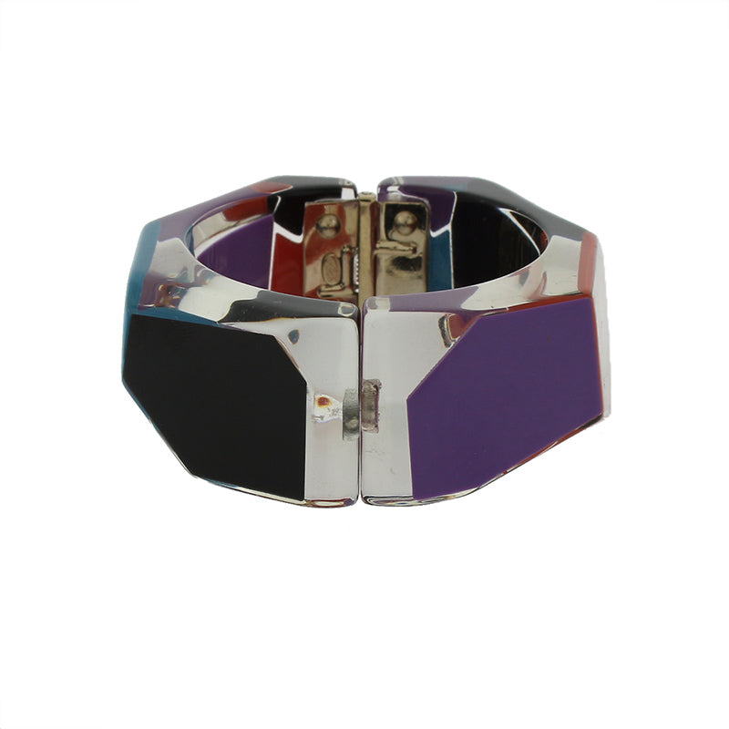 Chanel Faceted Lucite Multi Color Cuff