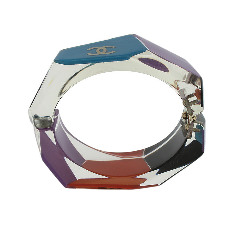 Chanel Faceted Lucite Multi Color Cuff