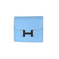 Hermes Constance Compact Wallet Epsom Celest