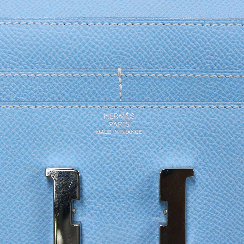 Hermes Constance Compact Wallet Epsom Celest
