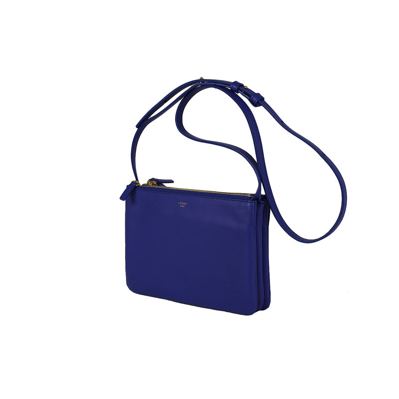 Celine Blue Small Trio Crossbody Bag