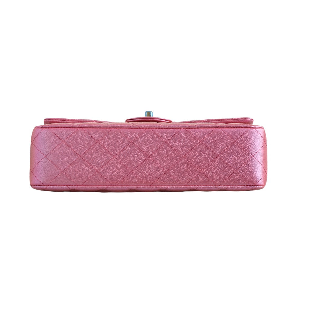 Chanel Classic Dark Pink Iridescent Medium Double Flap Bag