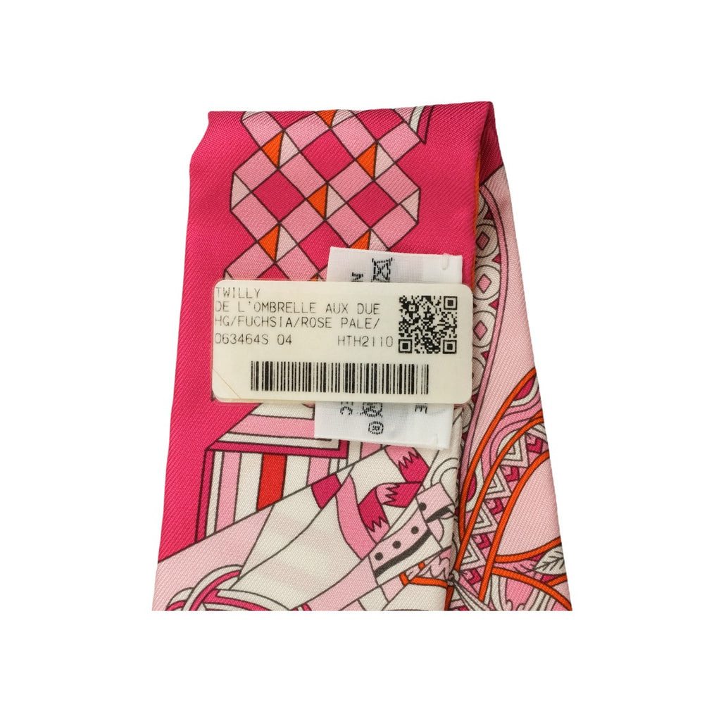 Hermes Orange / Fuchsia Twilly Scarf