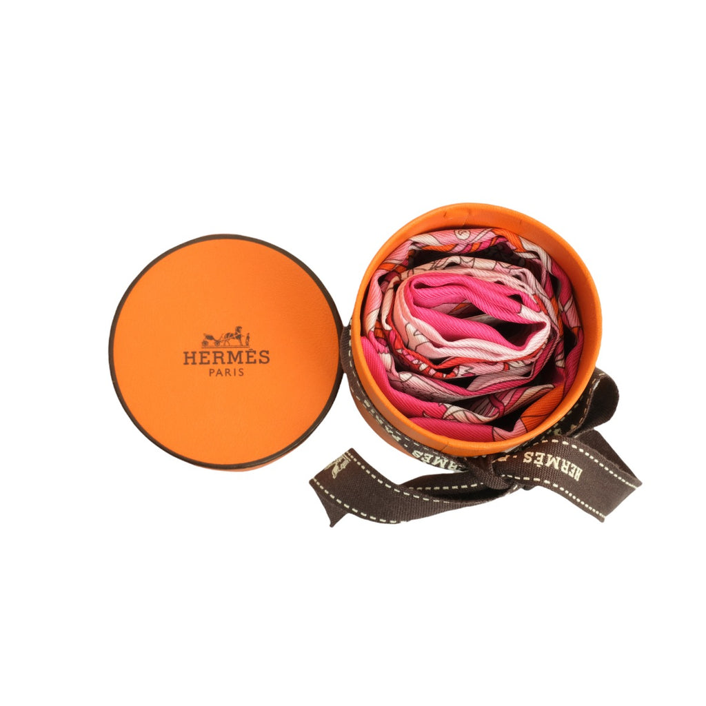 Hermes Orange / Fuchsia Twilly Scarf