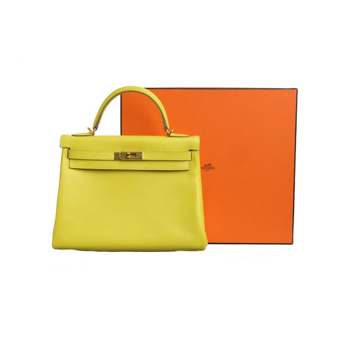 2020 Hermès Lime Kelly 32 Gold Hardware
