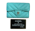 Chanel Chevron Quilted “Tiffany Blue” Card Wallet