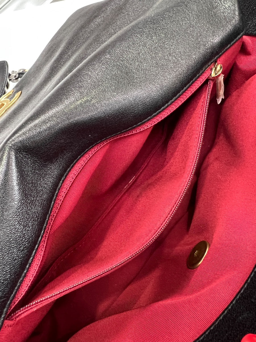 Chanel Black Lambskin Large Chanel 19 Bag