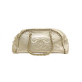 Chanel Gold Distressed Leather Ligne Modern Chain Large Bowler Bag