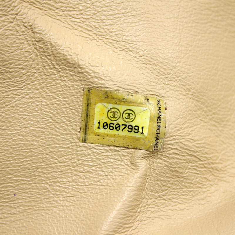 Chanel Gold Distressed Leather Ligne Modern Chain Large Bowler Bag