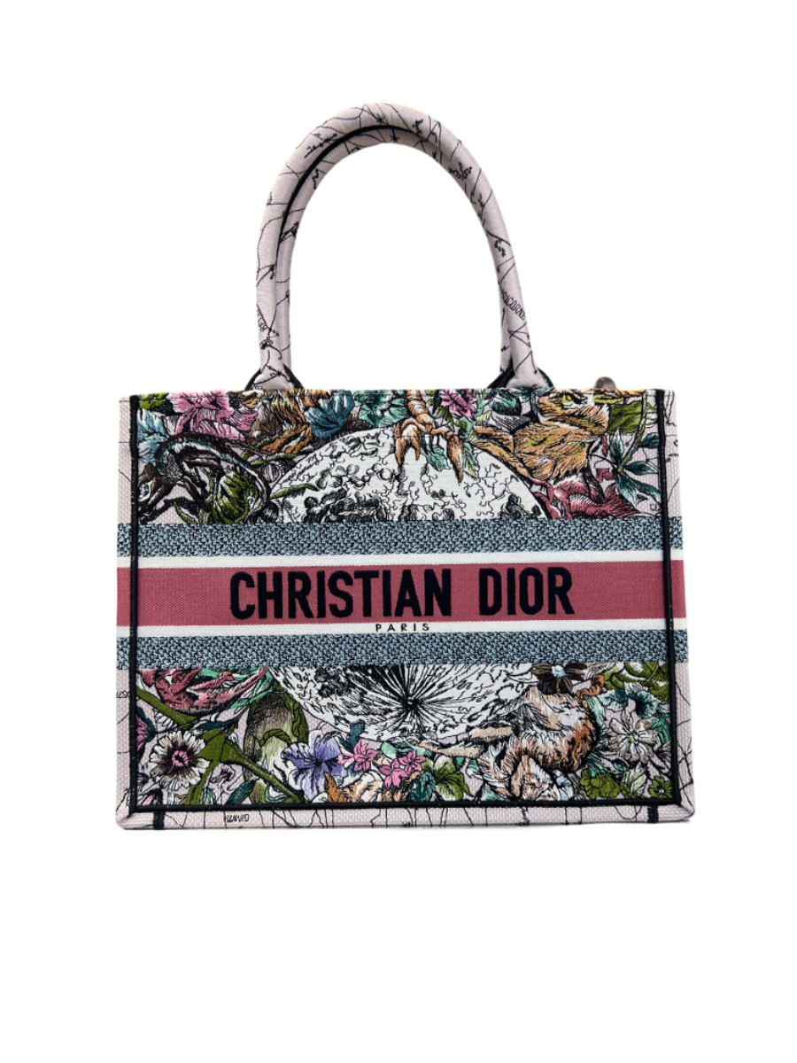 Christian Dior Floral Canvas Medium Book Tote