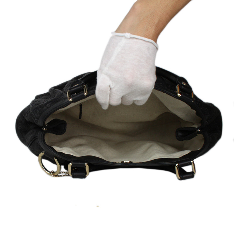Gucci Black Sukey Guccissima Medium Handbag