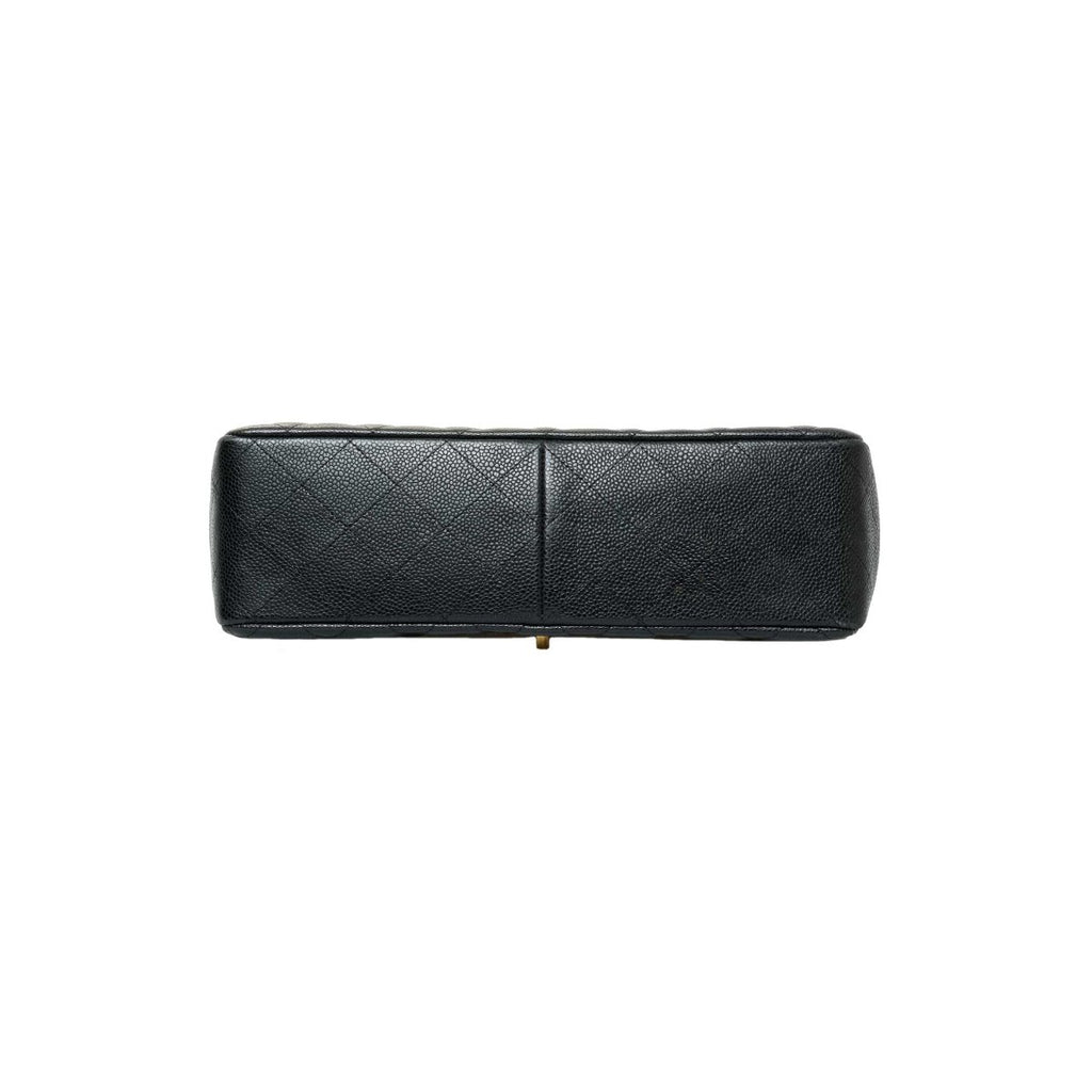 Chanel Black Caviar Leather Classic jumbo Single Flap