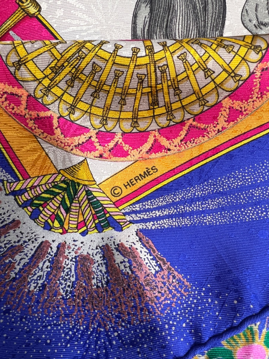 Hermes Feux d' Artifice  1837-1987 Jacquard Silk Scarf