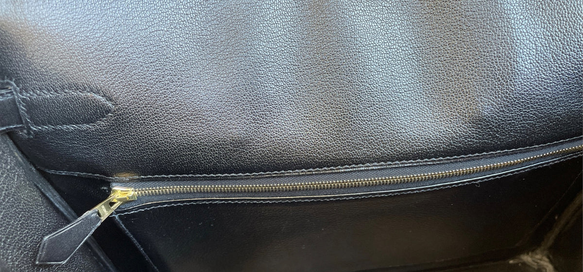 2004 Hermes Noir Box Calf HAC Birkin 32 WGH