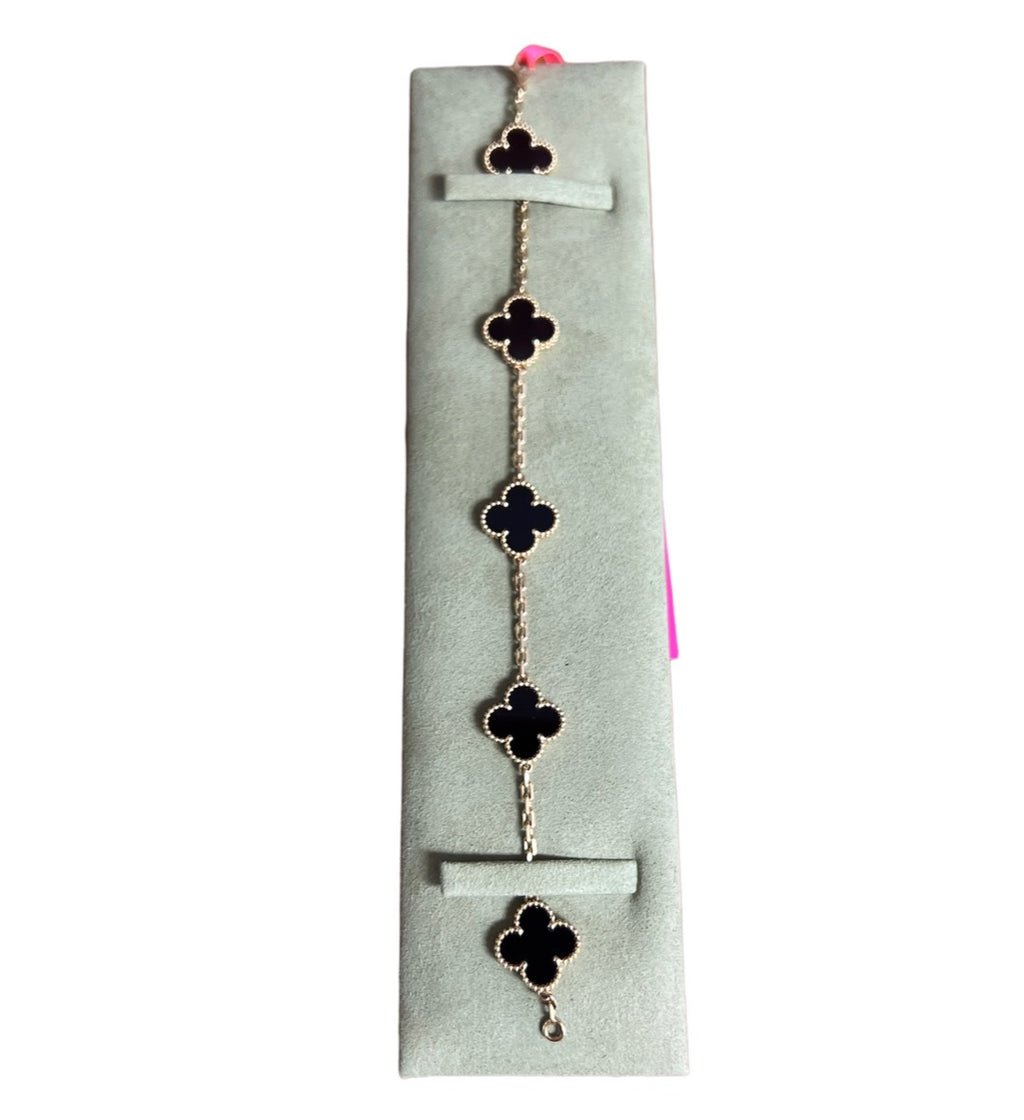 Van Cleef & Arpels Vintage Onyx 5 Motifs Bracelet