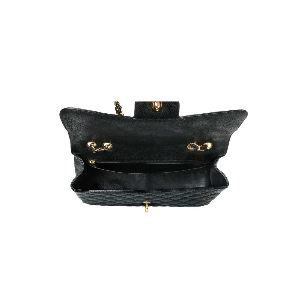 Chanel Black Caviar Leather Classic jumbo Single Flap