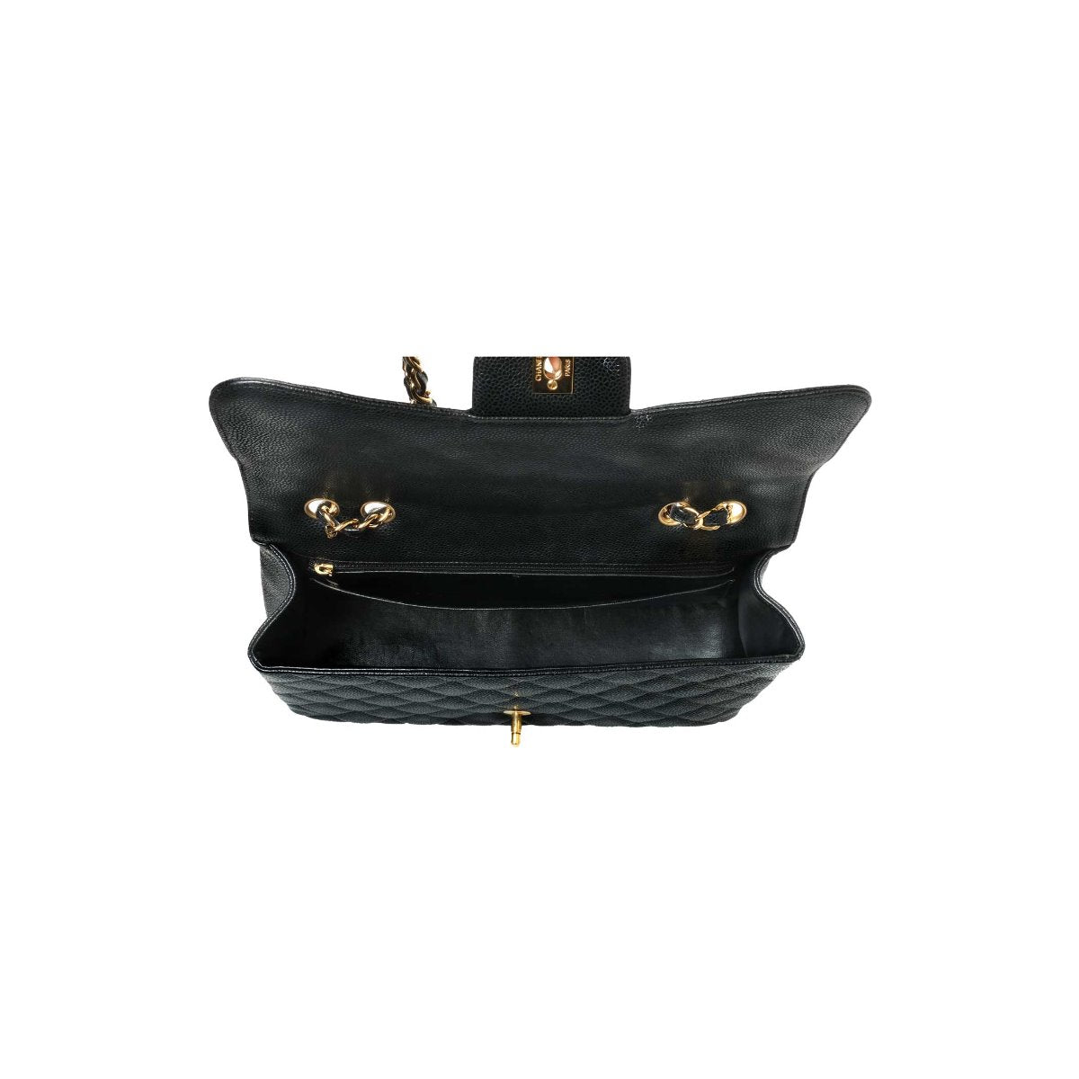Chanel Black Caviar Leather Classic jumbo Single Flap