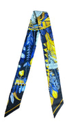 Hermes Blue/Gold  Danse Pacifique Twilly Scarf