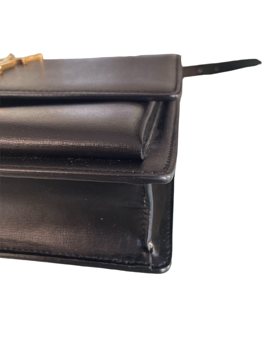 Saint Laurent  Black Medium Monogram Sunset Bag