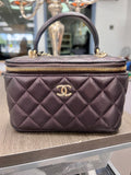 Chanel Metallic Plum CC Small Vanity