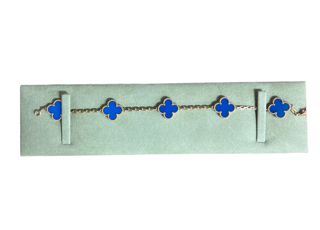Van Cleef & Arpels Vintage Agate Alhambra 5 Motifs Bracelet
