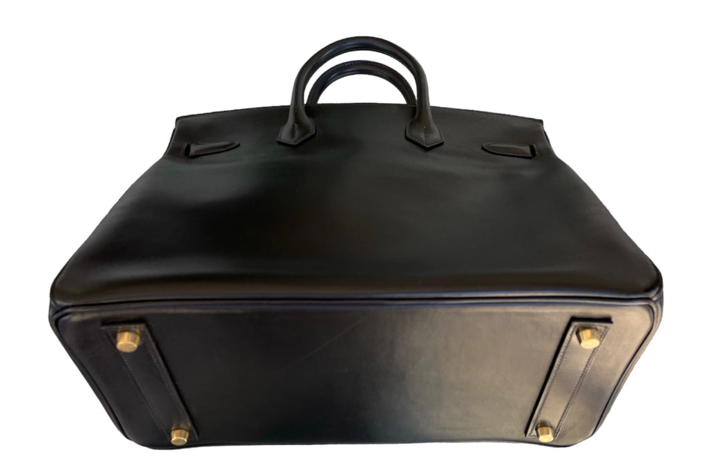 2004 Hermes Noir Box Calf HAC Birkin 32 WGH