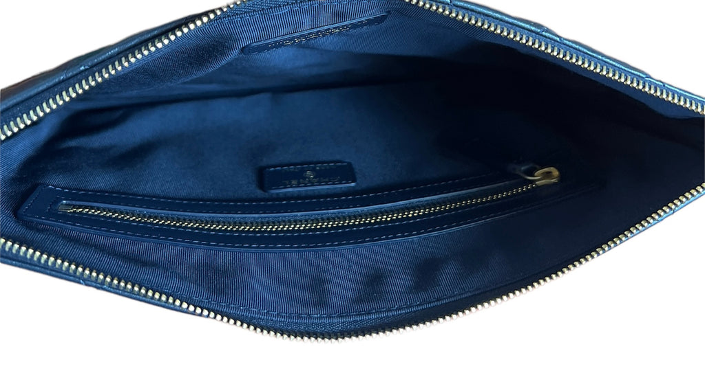 Chanel Navy Lambskin Medium Quilted O-Case