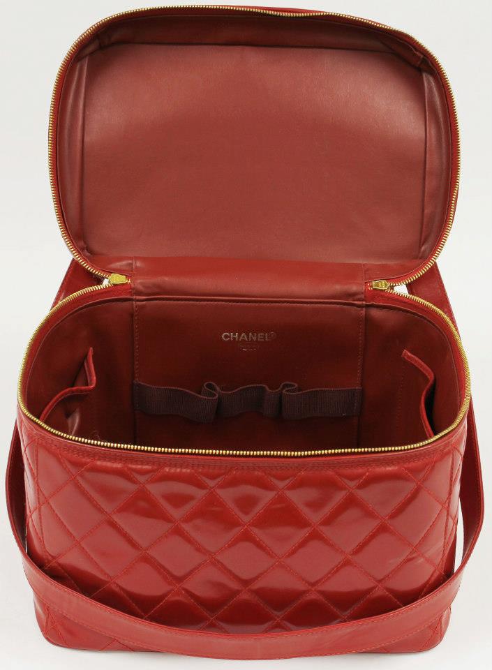 Chanel Red Patent Make-Up Travel Case