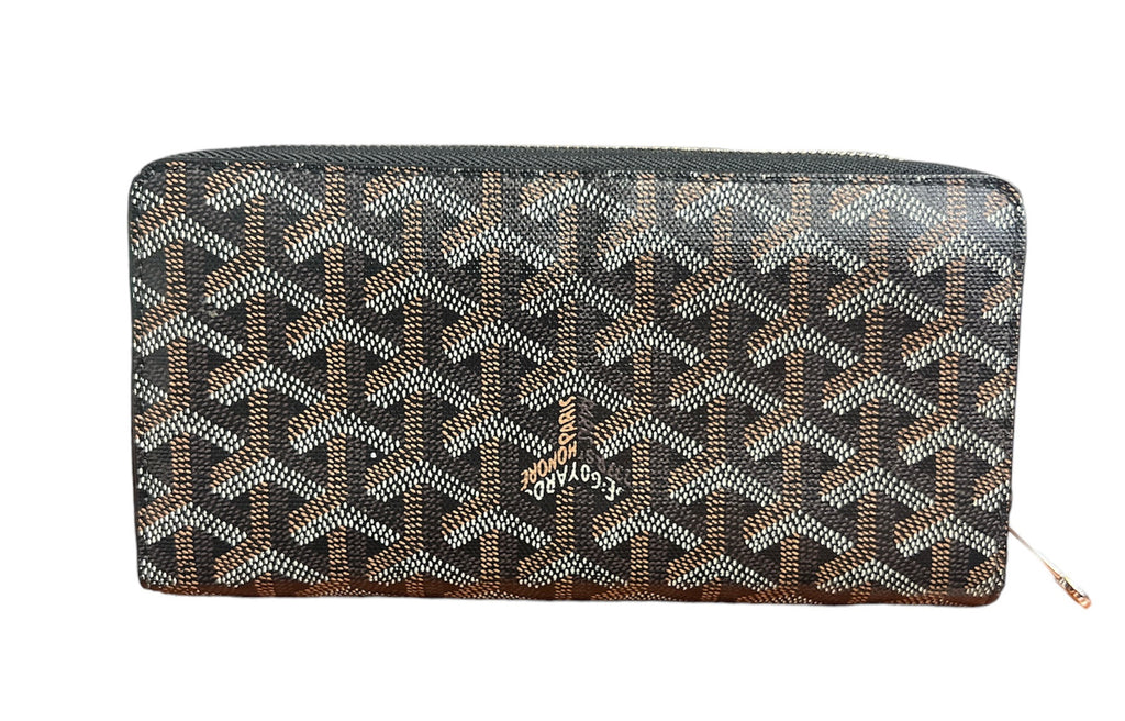 Goyard Goyardine Matignon Zip Around GM Wallet Black