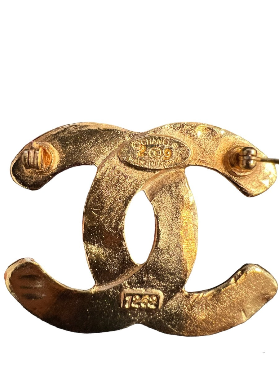Chanel CC Woven Textured Hardware Brooch