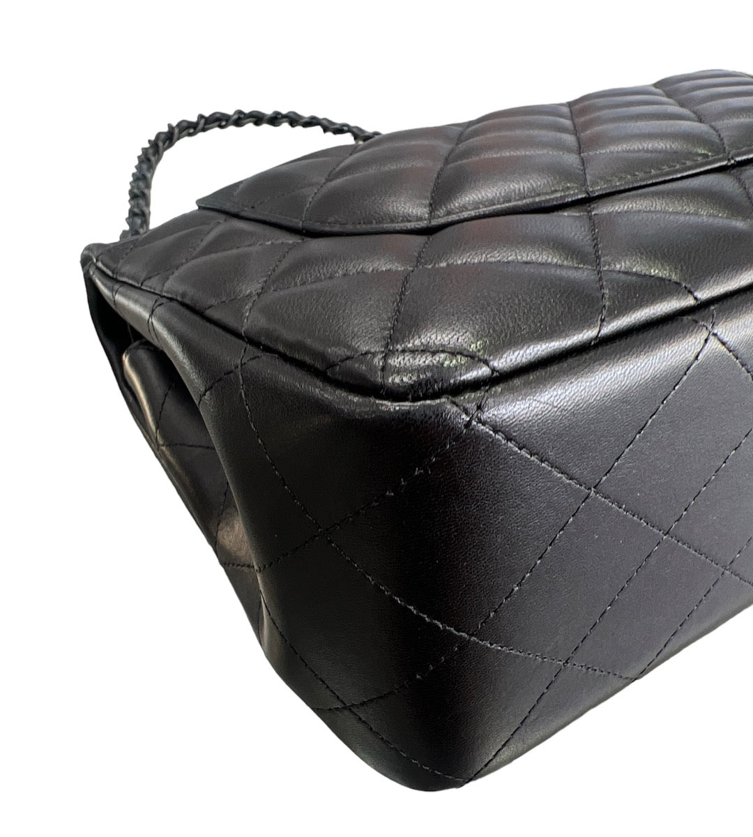 Chanel So Black Lambskin Jumbo Double Flap Bag