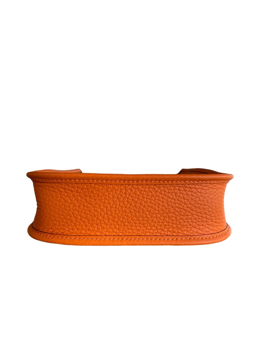 Hermes Orange Clemence Evelyn Mini Bag WGH