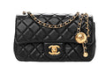 Chanel Black Lambskin Pearl Crush Mini Rectangular flap Bag