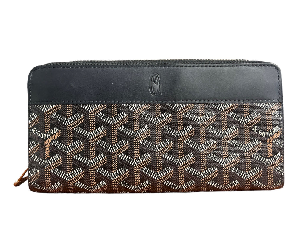 Goyard Goyardine Matignon Zip Around GM Wallet Black