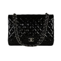 Chanel Black Patent Maxi Double Flap Bag