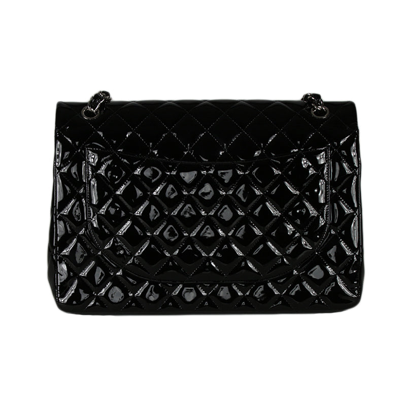 Chanel Black Patent Maxi Double Flap Bag