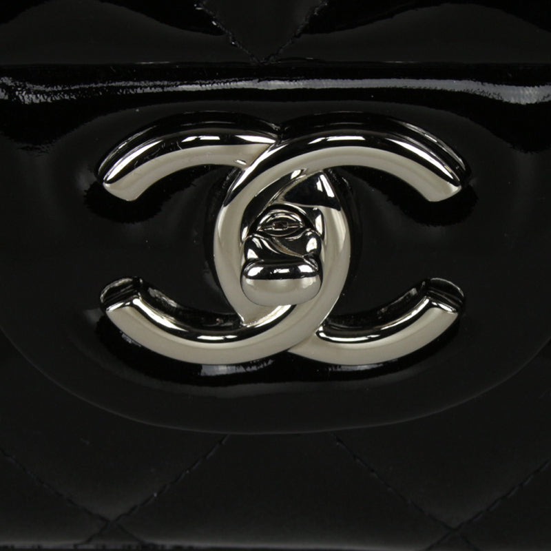 Chanel Black Patent Maxi Double Flap Bag