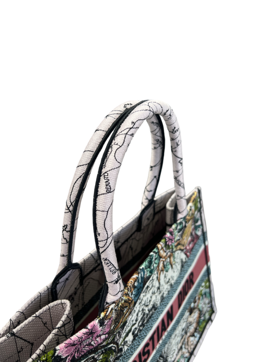 Christian Dior Floral Canvas Medium Book Tote