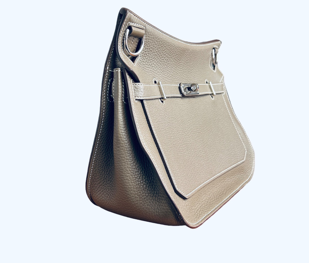 Hermes Etoupe  Taurillon Clemence Jypsiere 28 Bag