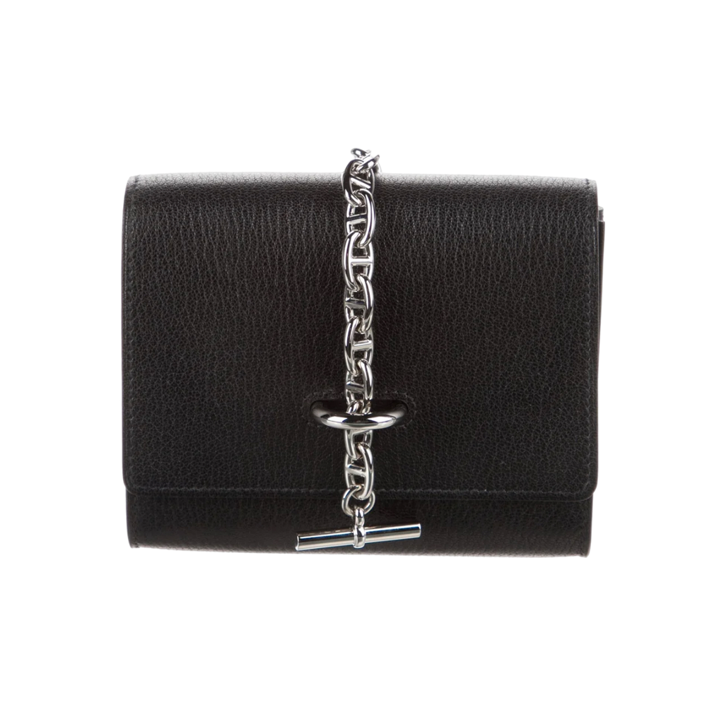 2023 Hermes Chevre Chamkila Chaine d' Ancre Compact Wallet on Strap