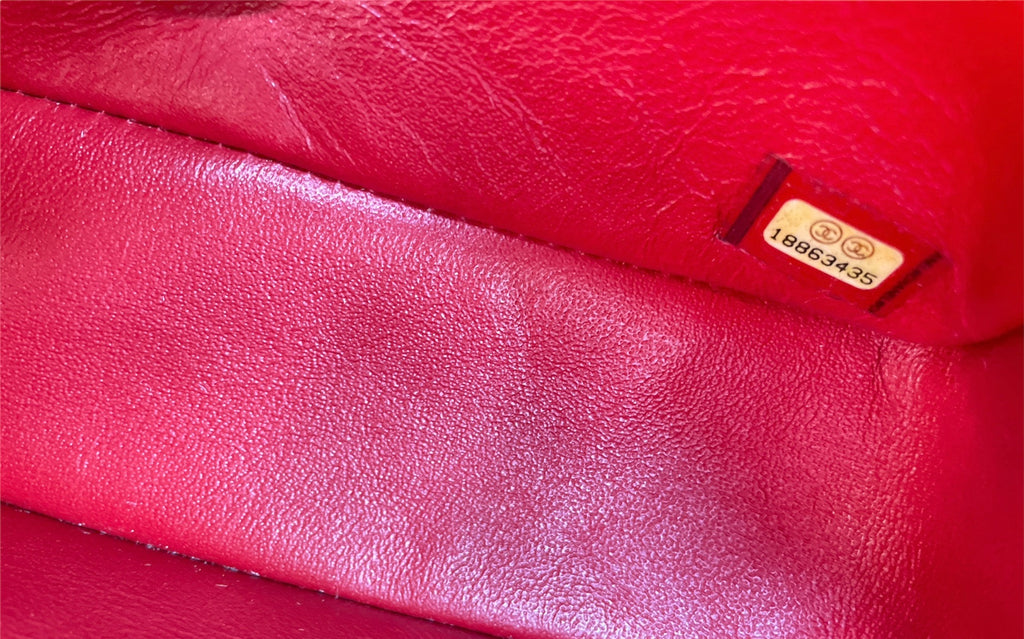 Chanel Red Quilted Caviar Leather Mini Rectangle Flap Bag
