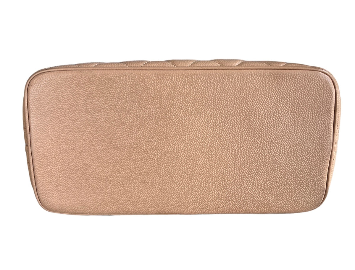 Chanel Beige Caviar Medallion Tote with Gold Hardware