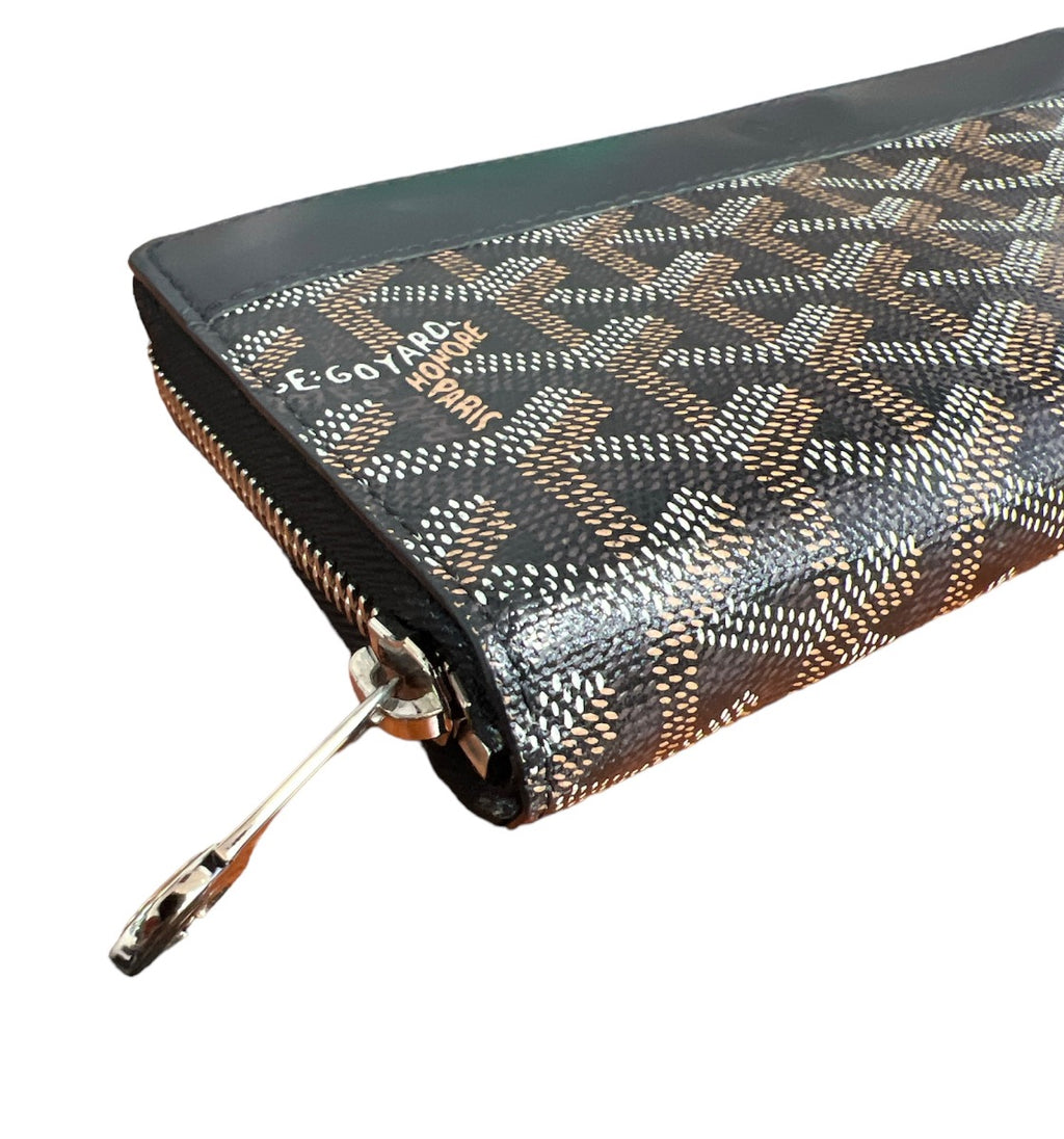 Goyard Goyardine Matignon Zip Around GM Wallet Black