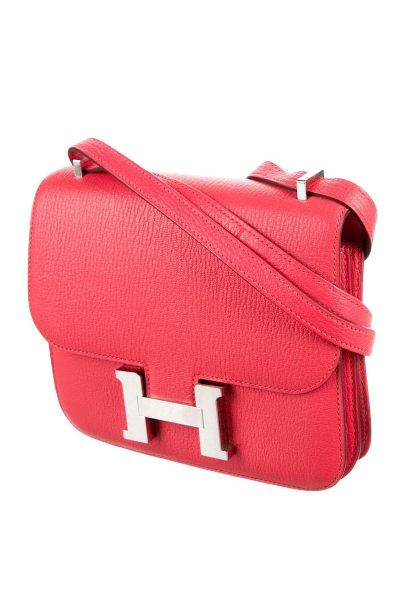 Hermes Texas Rose Chevre Mysore Verso Constance 18