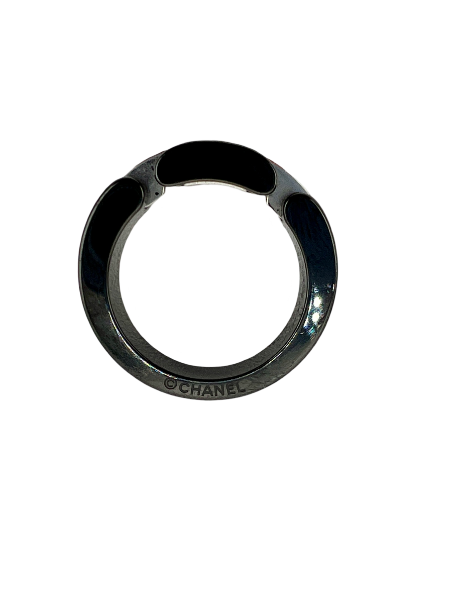 Chanel 18K White Gold Black Ceramic Diamond Ultra Ring size 5.75